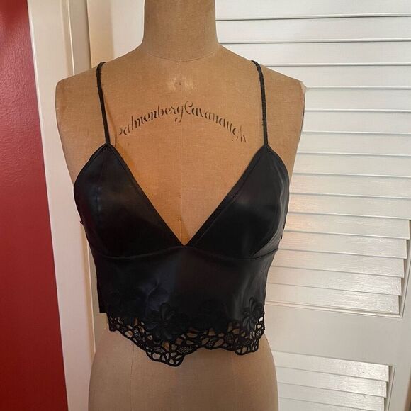 ZARA KNIT | black cropped bra top S - Picture 2 of 13